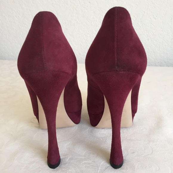 Miu Miu bugundy suede platform pumps - Picture 8 of 8